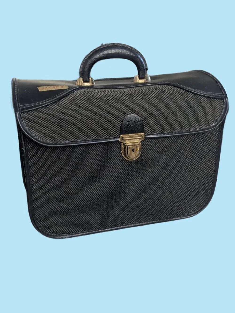 Vintage Tweed Locking Case - top loading
